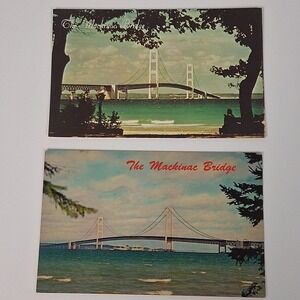 Vintage‎ Mackinac Bridge Postcard Ephemera Lot 1960s–70s Michigan Travel Views